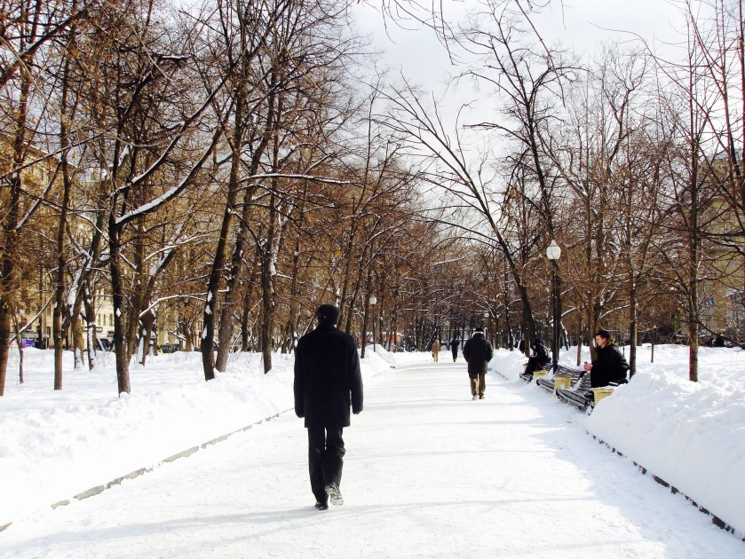 moskova kar yol kış